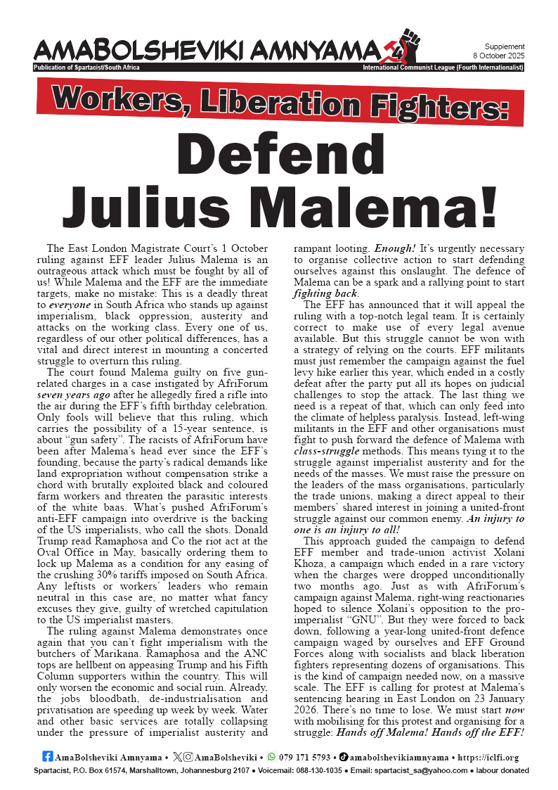 AmaBolsheviki Amnyama supplement  |  8 October 2025