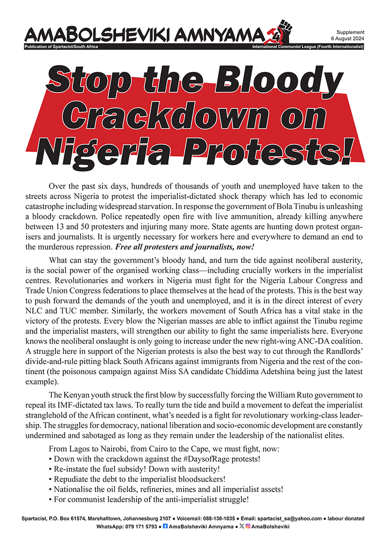 Stop the Bloody Crackdown on Nigeria Protests!  |  6 août 2024