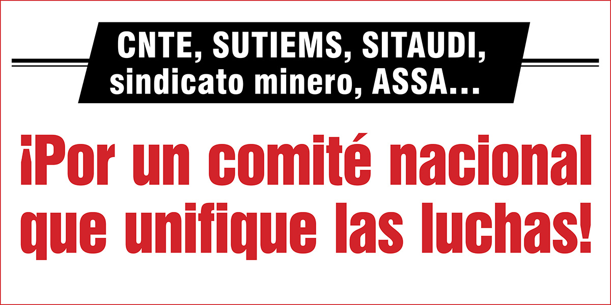 ¡Por un comité nacional que unifique las luchas!