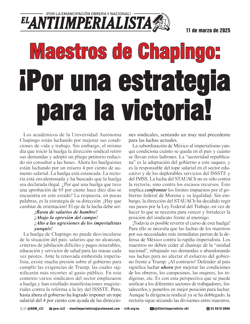 ¡Por una estrategia para la victoria!  |  11 March 2025