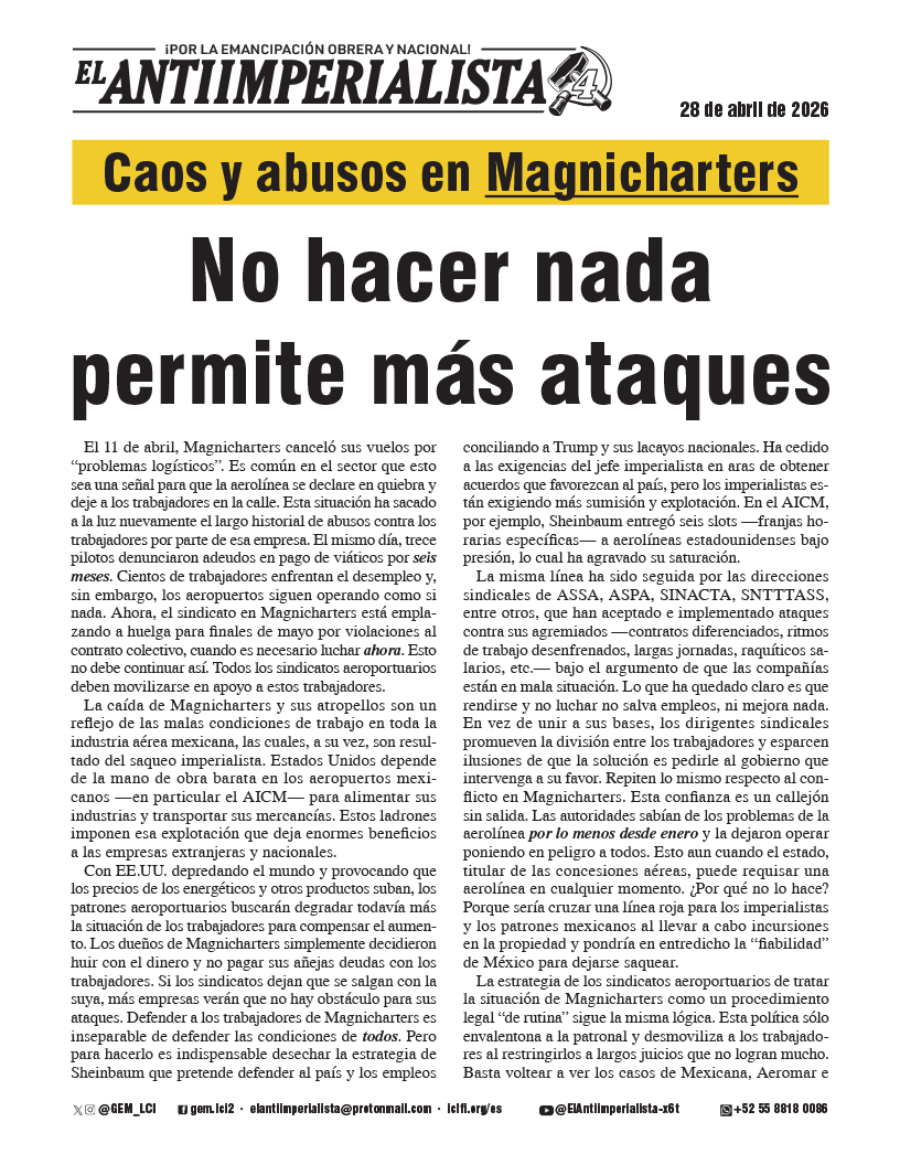 suplemento El Antiimperialista  |  28 de abril de 2026