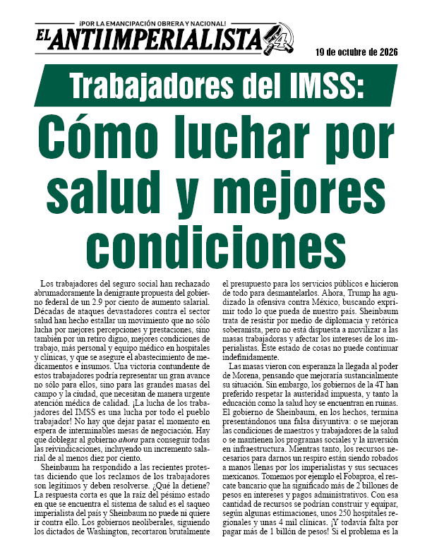 suplemento El Antiimperialista  |  19 de octubre de 2026