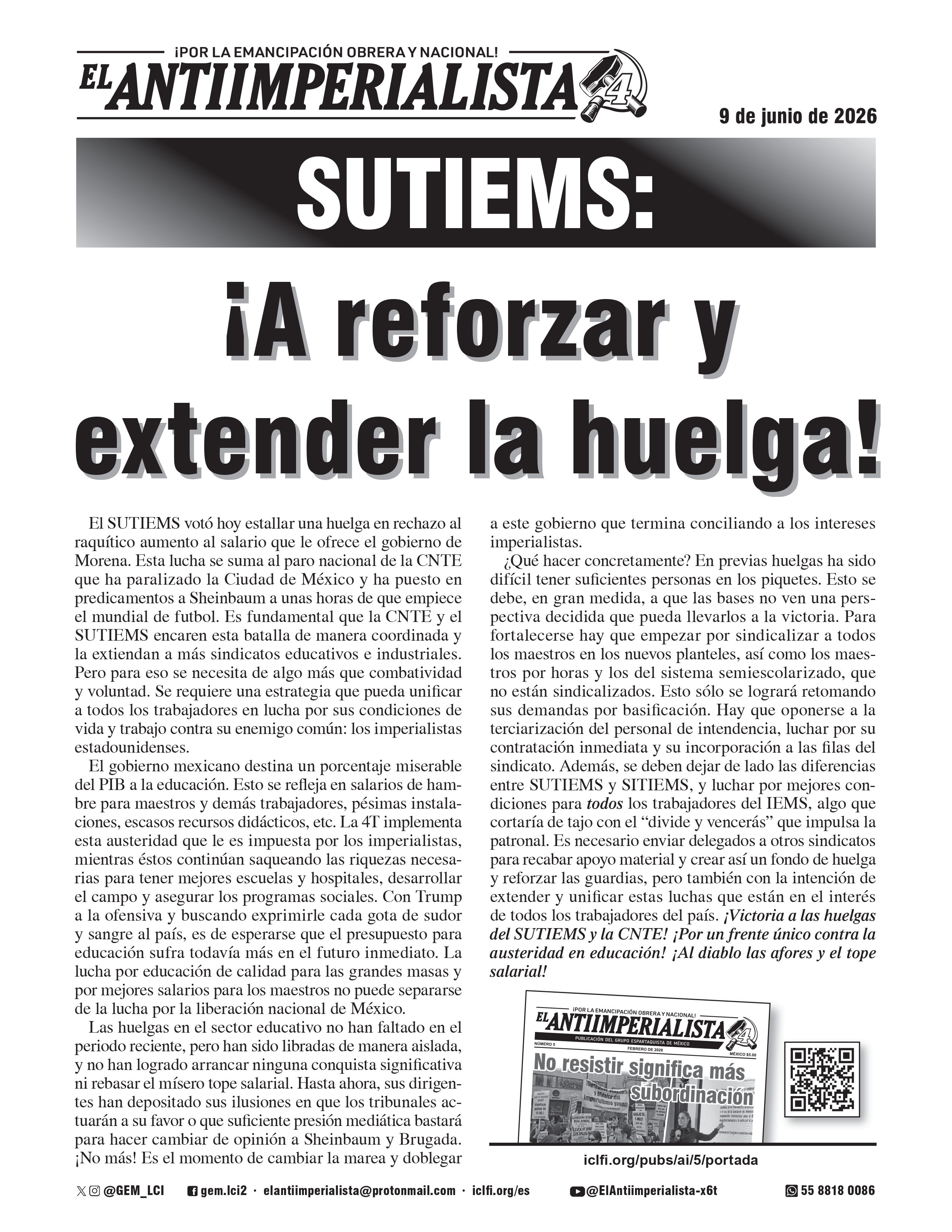 SUTIEMS: ¡A reforzar y extender la huelga!
