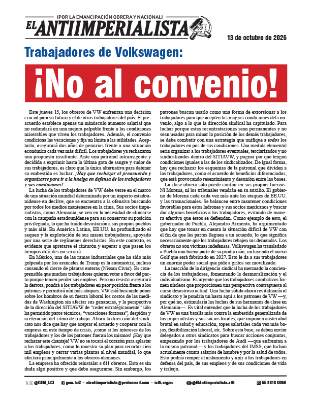 suplemento El Antiimperialista  |  13 de octubre de 2026