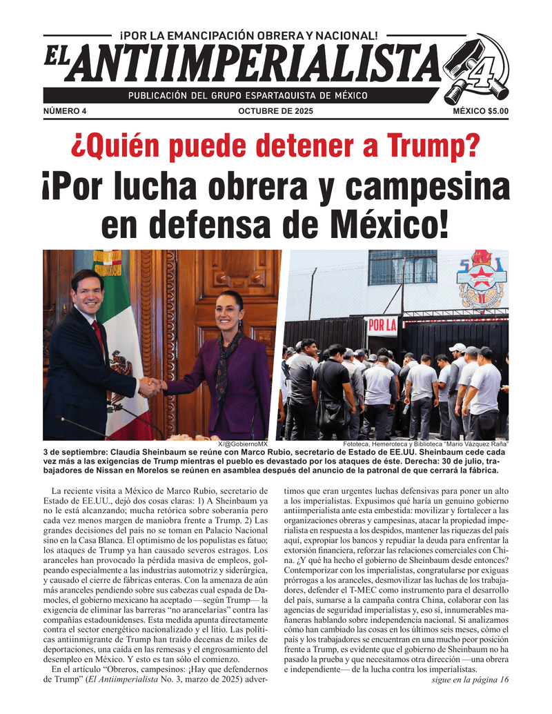 El Antiimperialista No. 4  |  24 de septiembre de 2025