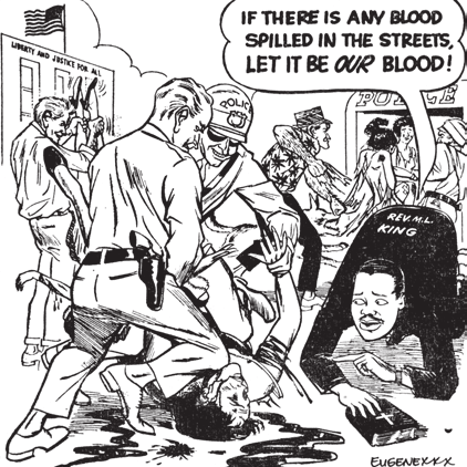 Cartoon captures MLK’s cringing pacifism