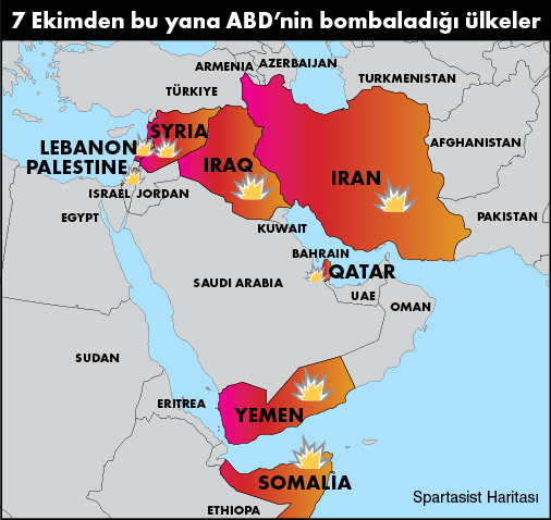 Ekimden bu yana ABD’nin bombaladığı ülkeler.