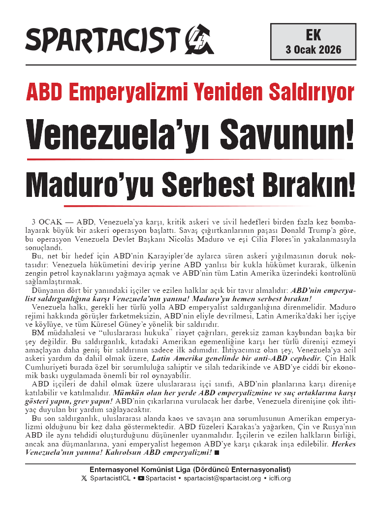 Spartacist (Türkçe Ek)  |  3 Ocak 2026