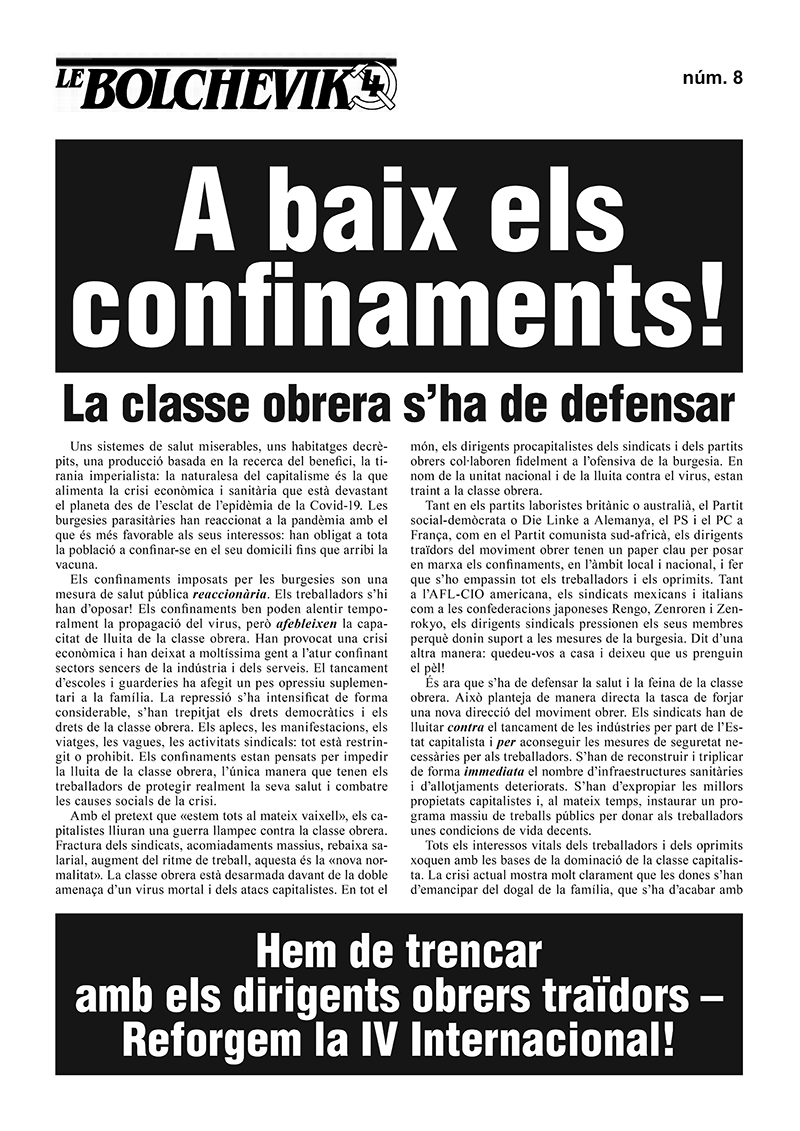 Suplements de Le Bolchévik en català رقم 8  |  ١ مايو ٢٠٢١