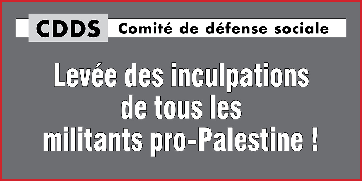 Levée des inculpations de tous les militants pro-Palestine !