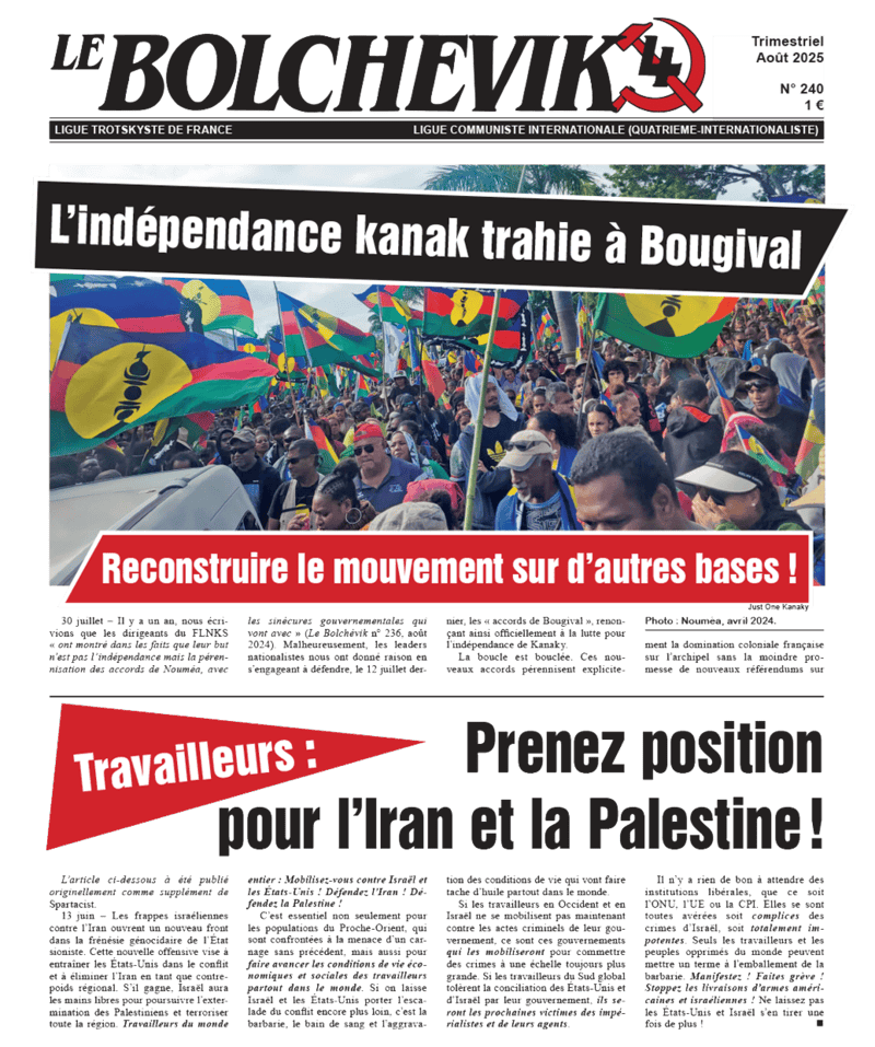 Le Bolchévik nº 240  |  6 août 2025