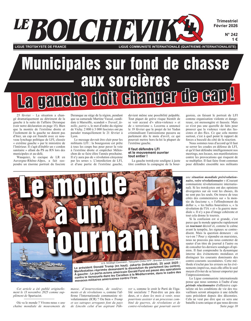Le Bolchévik nº 242  |  1 mars 2026
