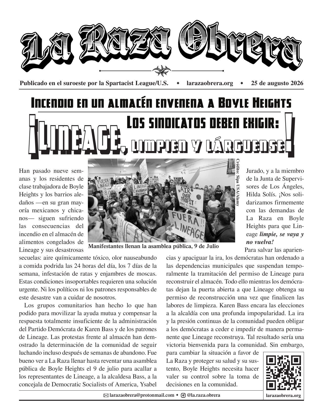 La Raza Obrera  |  25 de agosto de 2026