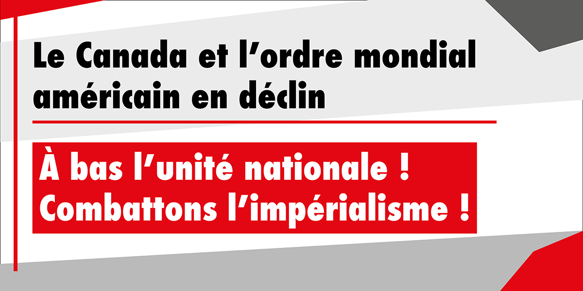 À bas l’unité nationale ! Combattons l’impérialisme !