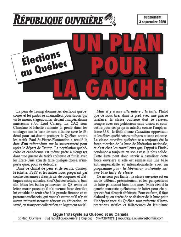 République ouvrière (supplément)  |  3 septembre 2026