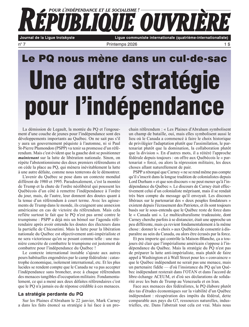 République ouvrière No. 7  |  2026 adarê 17