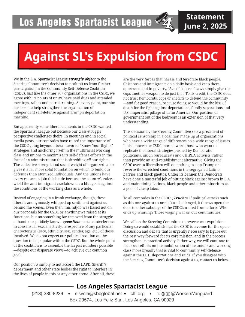 Against SL's Expulsion from CSDC  |  2 June 2025