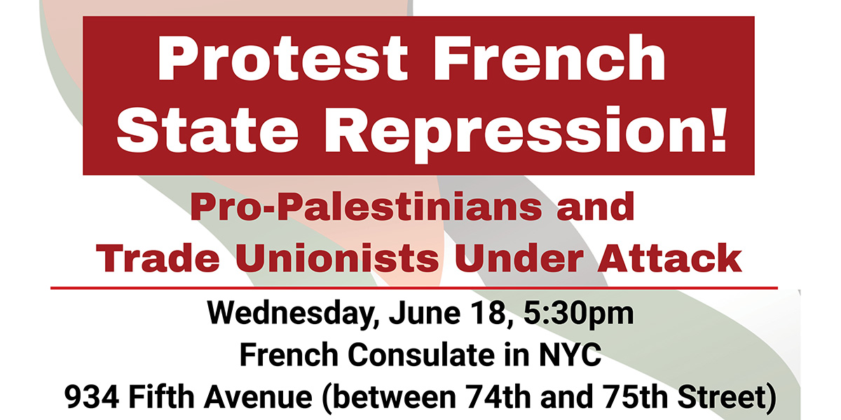 Protest French State Repression!  |  18 May 2025