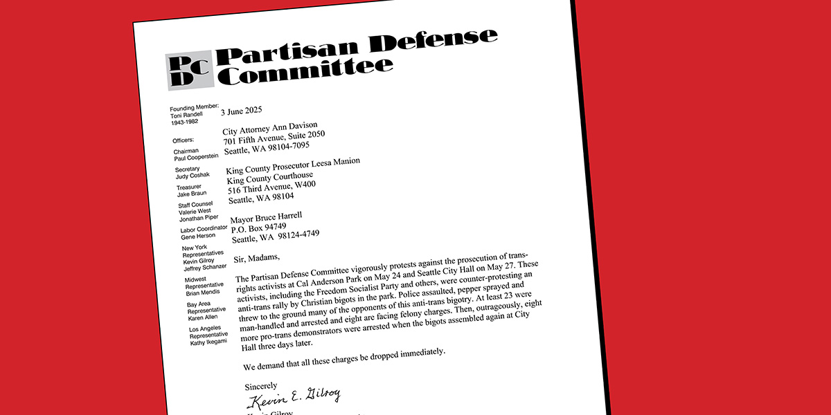 Letter Protesting the Prosecution of Trans-Rights Activists  |  3 June 2025