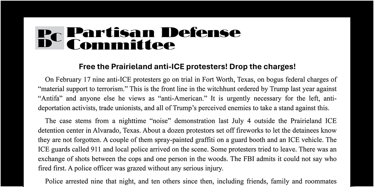 Free the Prairieland anti-ICE protesters! Drop the charges!