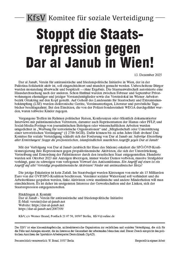 KfsV Erklärung  |  13. Dezember 2025