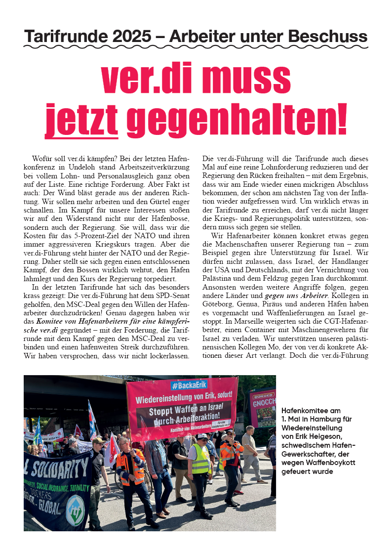 Spartakist-Arbeiterpartei Deutschlands Erklärung  |  28. Juni 2025