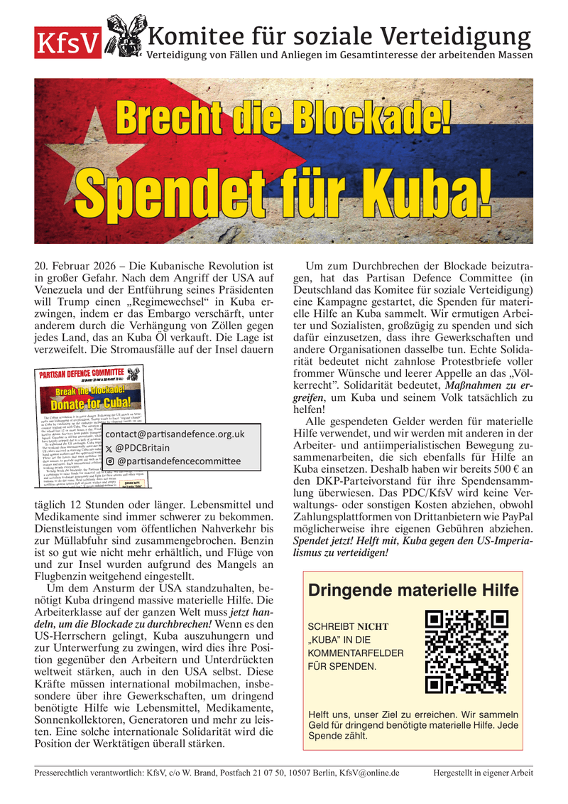 KfsV Erklärung  |  20. Februar 2026