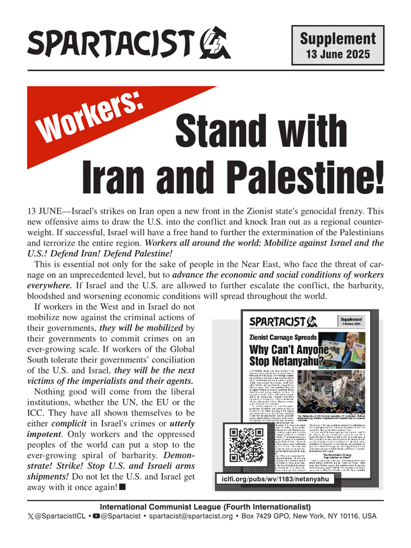 Spartacist (English edition) supplement  |  13 June 2025