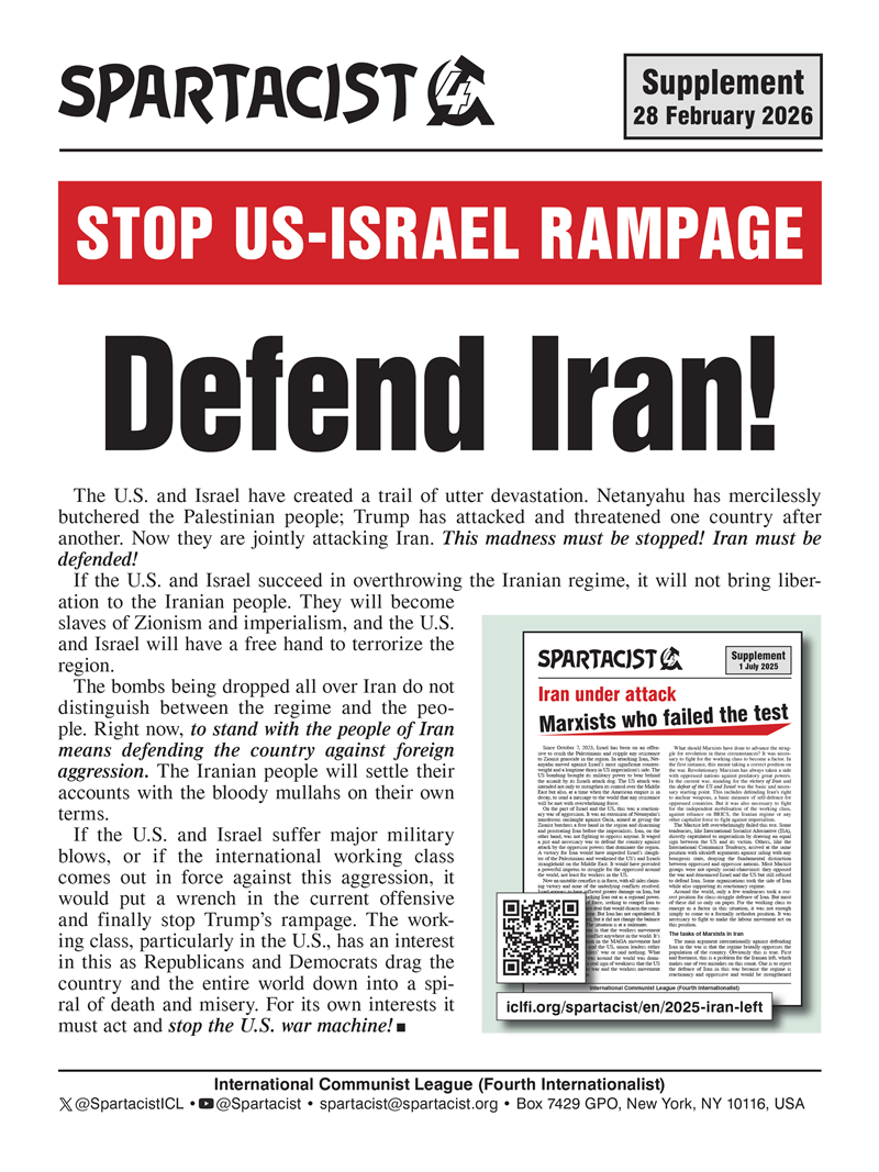 Stop US-Israel Rampage – Defend Iran!