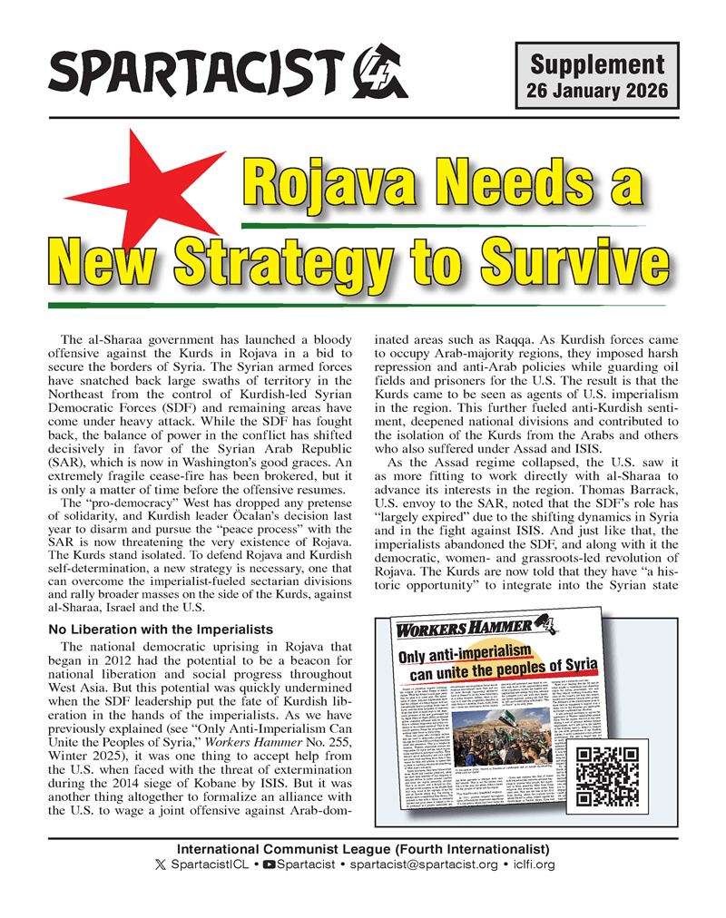 Spartacist (English edition) supplement  |  26 January 2026