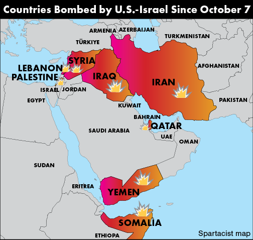 Countries Bombed by U.S.-Israel Since October 7