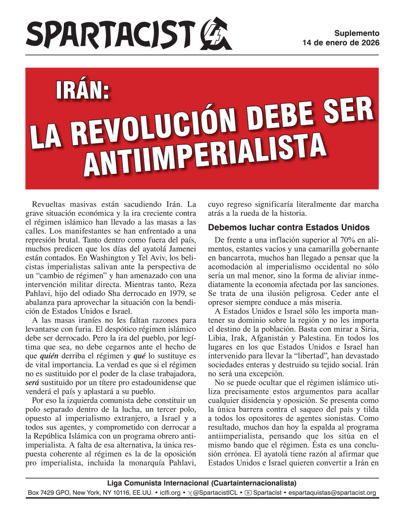 Irán: La revolución debe ser antiimperialista