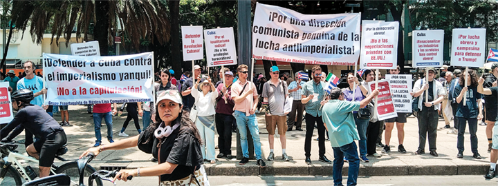 Asistentes a la Conferencia reforzaron el contingente espartaquista en una marcha en solidaridad con Cuba.