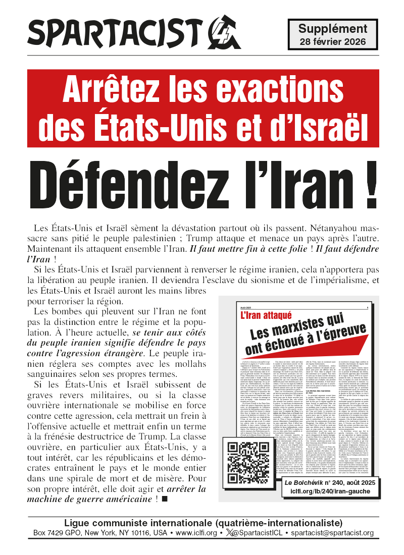 Spartacist (édition en français) (supplément)  |  28 février 2026