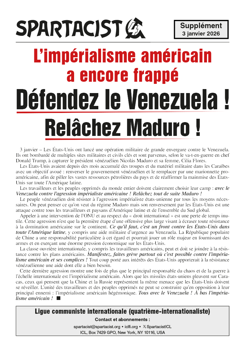 Spartacist (édition en français) supplement  |  3 January 2026