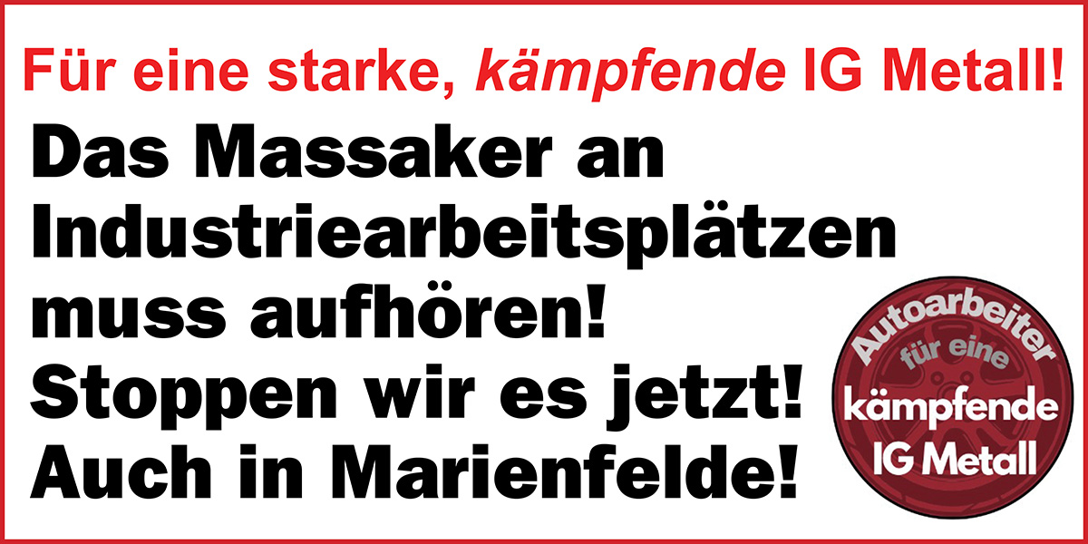 Das Massaker an Industriearbeitsplätzen muss aufhören! Stoppen wir es jetzt! Auch in Marienfelde!