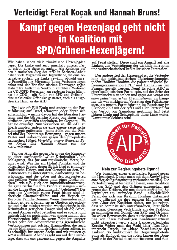 Mitglieder in der Linken für einen anti-imperialistischen Pol  |  10. Oktober 2026