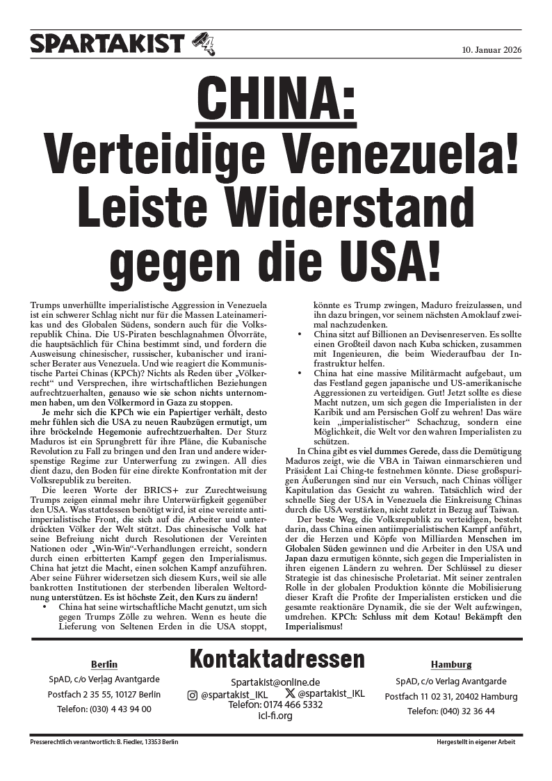 CHINA: Verteidigt Venezuela! Leiste Widerstand gegen die USA!