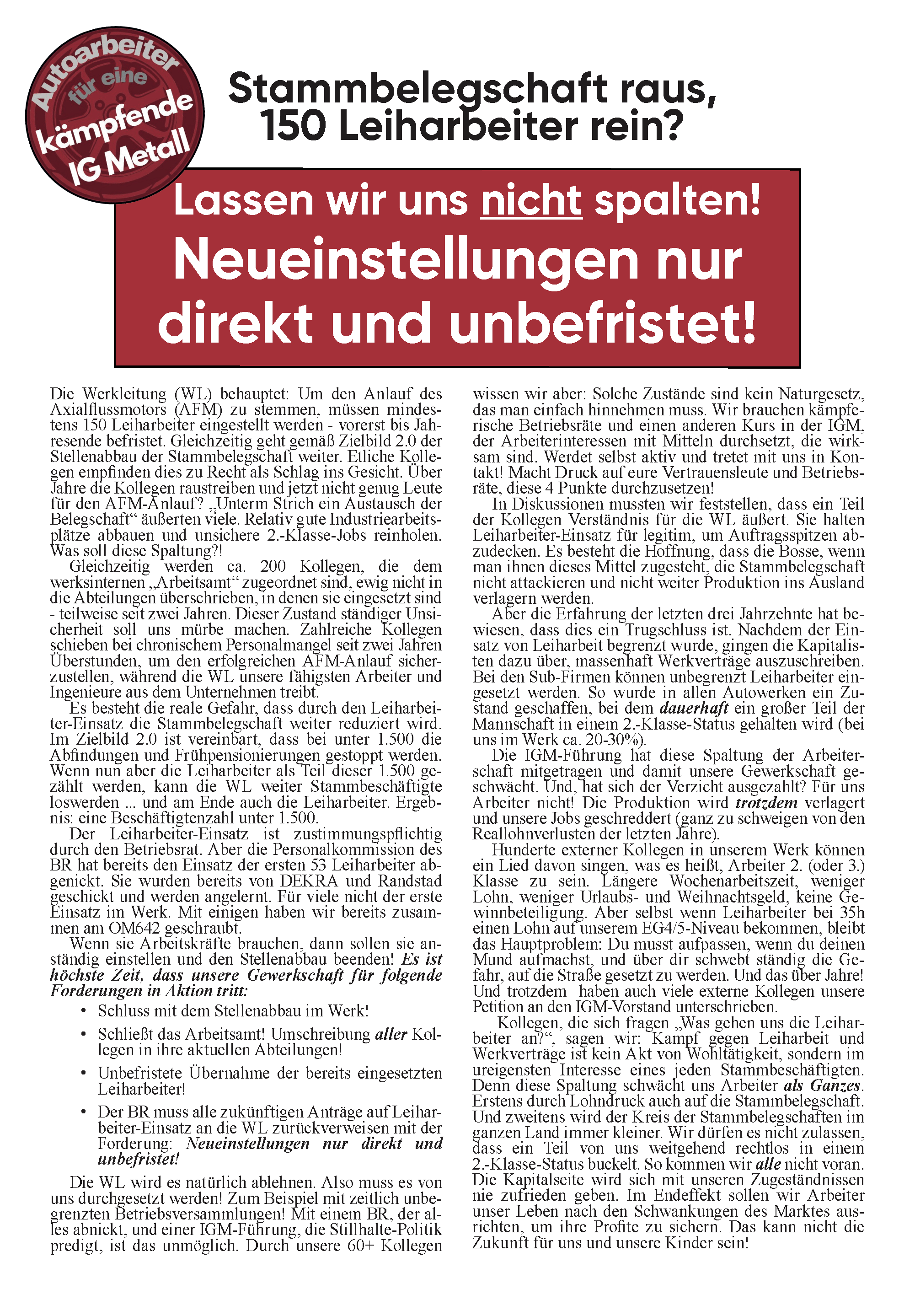 Autoarbeiter-Erklärung  |  12. Februar 2026