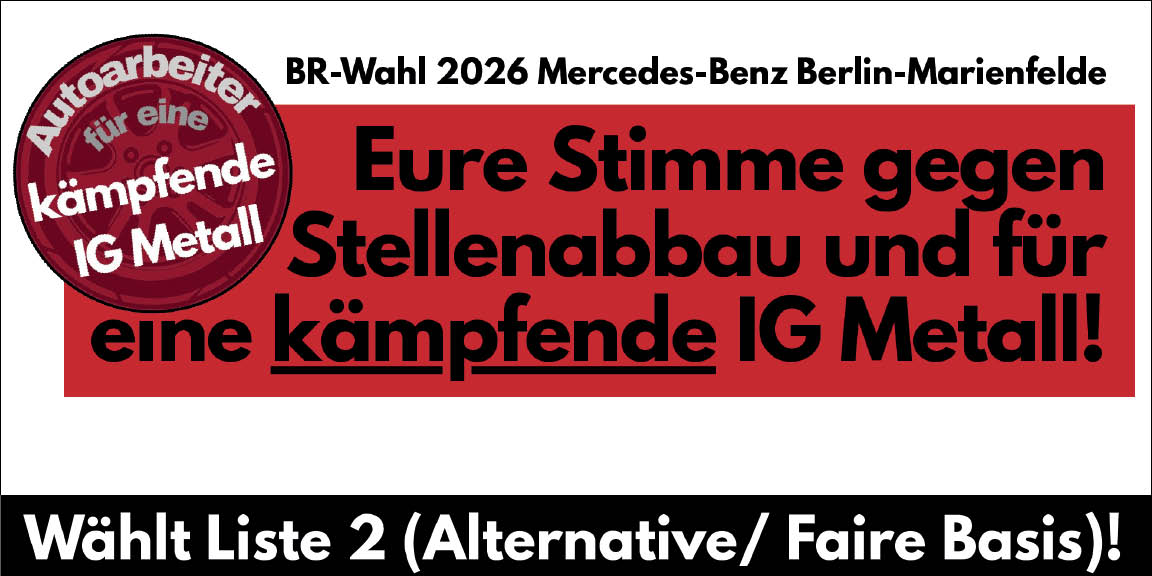 Eure Stimme gegen Stellenabbau und für eine kämpfende IG Metall!