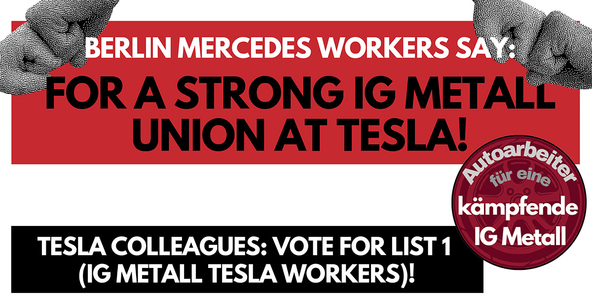 For a strong IG Metall union at Tesla!