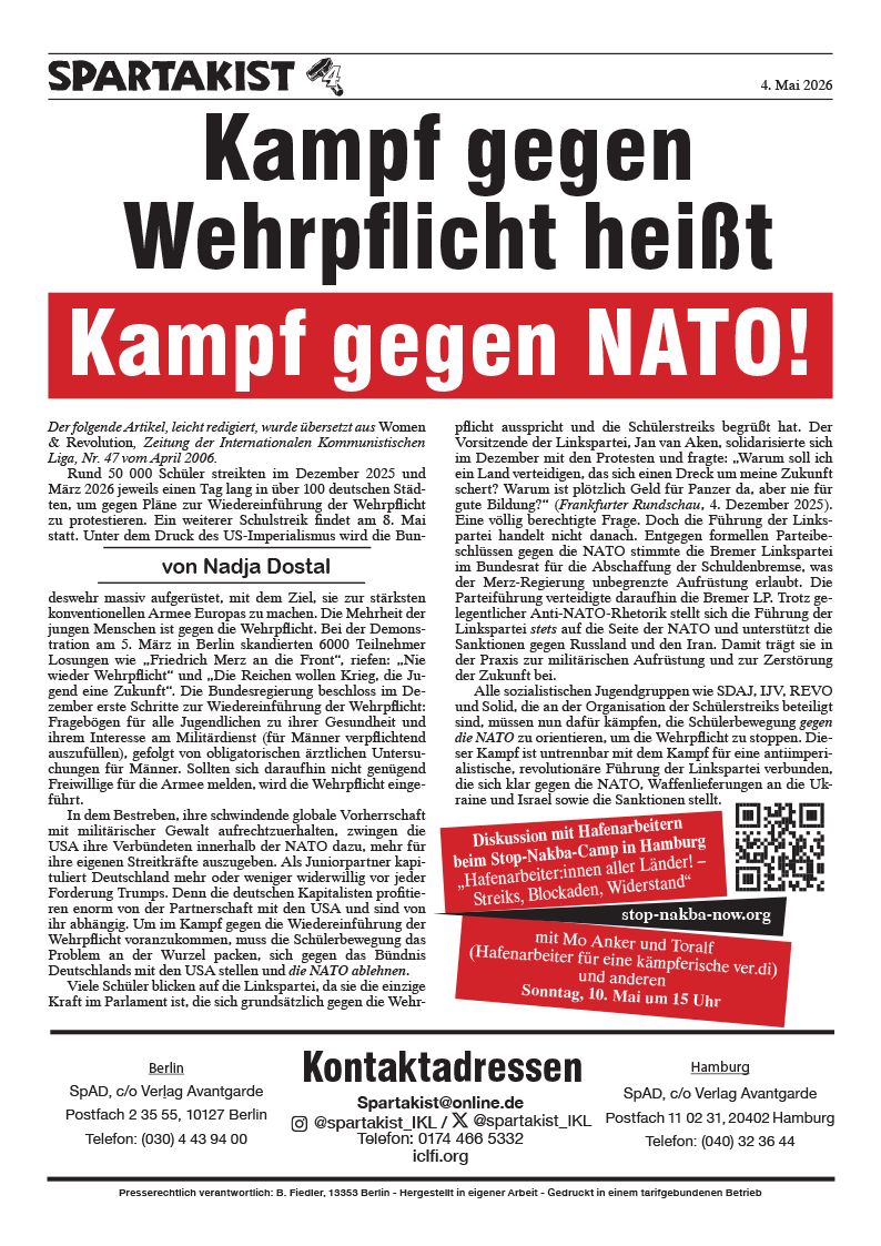 Spartakist Extra  |  4. Mai 2026