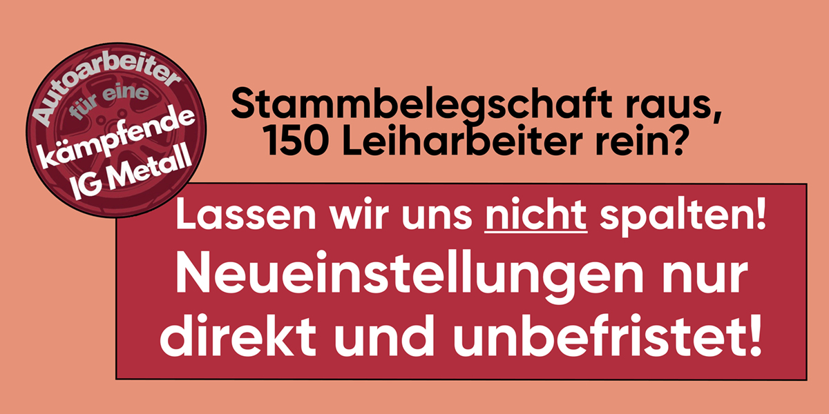 Neueinstellungen nur  direkt und unbefristet!