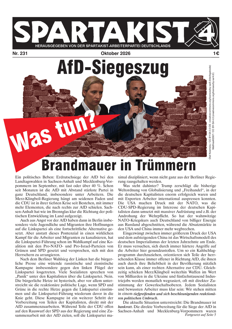 Spartakist Nr. 231  |  11. Oktober 2026