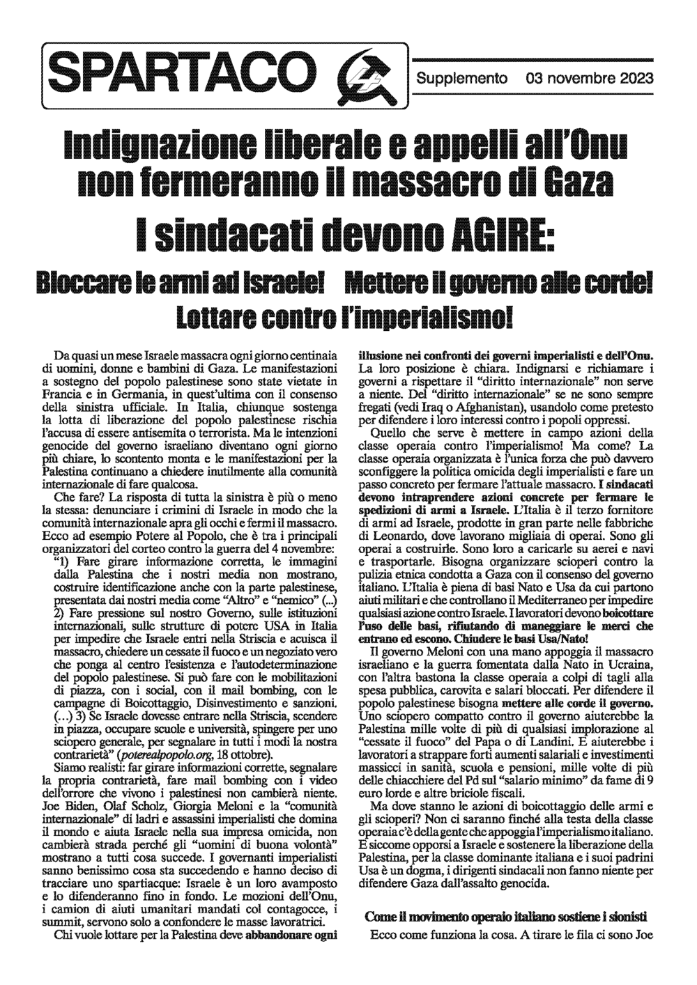 Indignazione liberale e appelli all’Onu non fermeranno il massacro di Gaza  |  3 בנובמבר 2023
