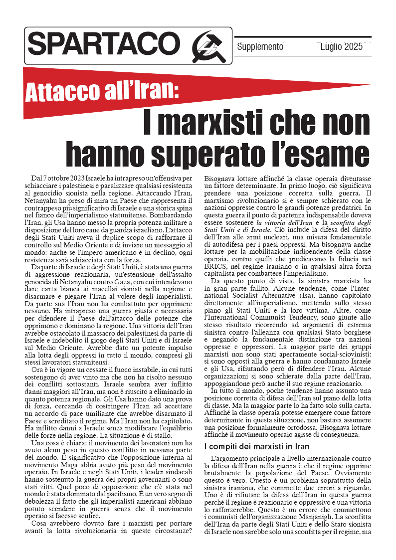 Spartaco supplemento  |  13 luglio 2025