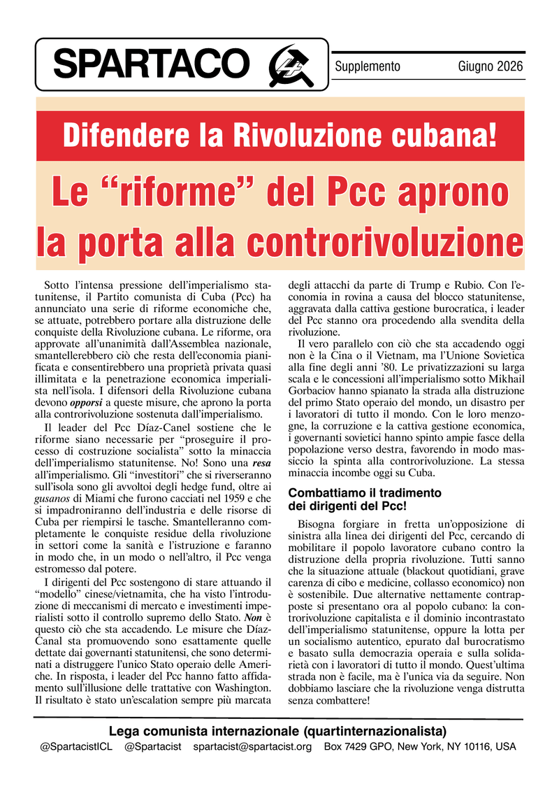 Spartaco supplemento  |  26 giugno 2026