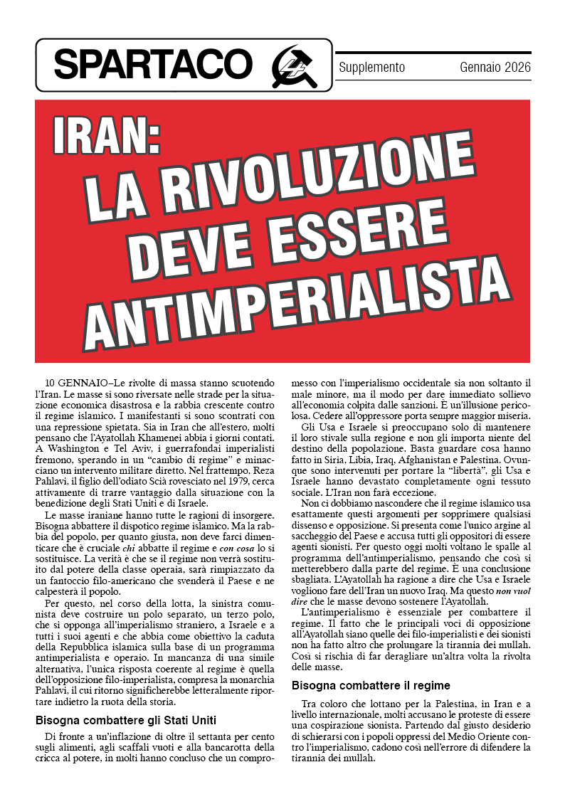 Spartaco supplemento  |  15 gennaio 2026