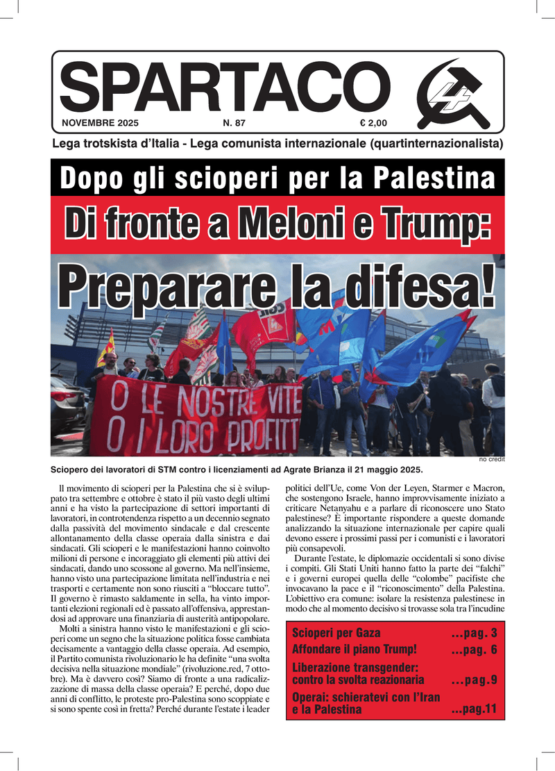 Spartaco n. 87  |  17 novembre 2025