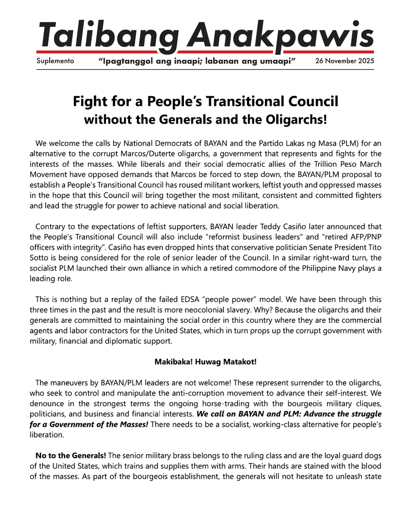 Talibang Anakpawis supplement  |  26 November 2025